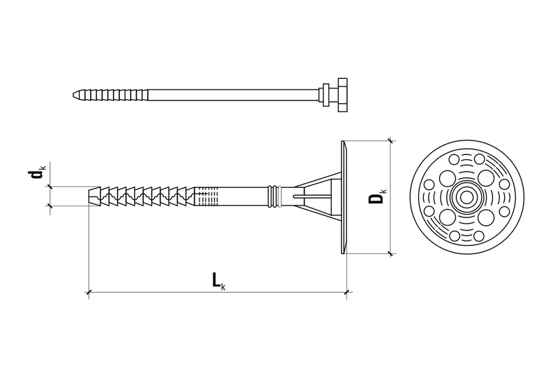Kołek do mocowania izolacji trzpień tworzywowy z długą strefą rozpierania WKRĘT-MET LFN 10x200mm - 200 szt.