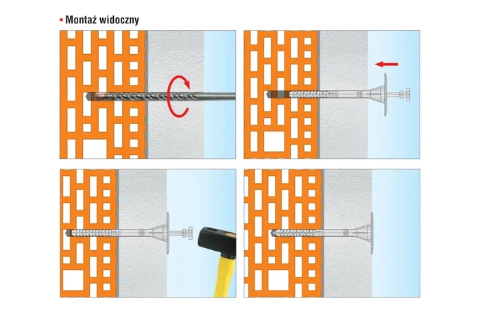 Kołek do mocowania izolacji trzpień tworzywowy z długą strefą rozpierania WKRĘT-MET LFN 10x220mm - 100 szt.