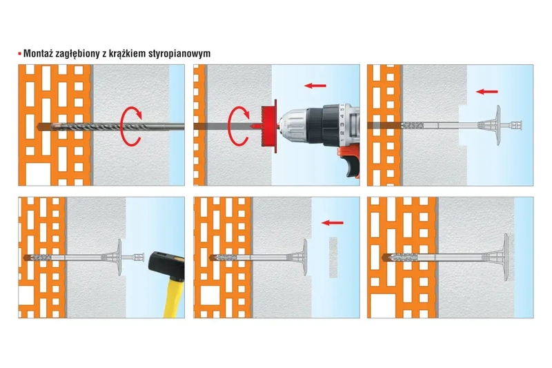 Kołek do mocowania izolacji trzpień metalowy z krótką strefą rozpierania WKRĘT-MET LMX 10x260mm - 100 szt.
