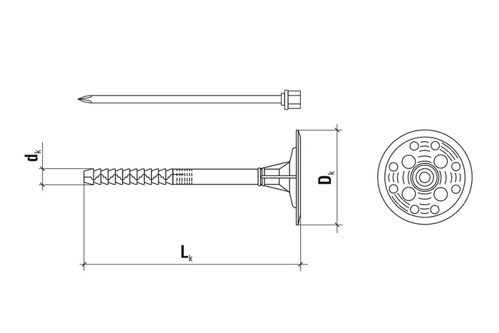 Kołek do mocowania izolacji trzpień metalowy z długą strefą rozpierania WKRĘT-MET LFMG 10x300mm - 100 szt.