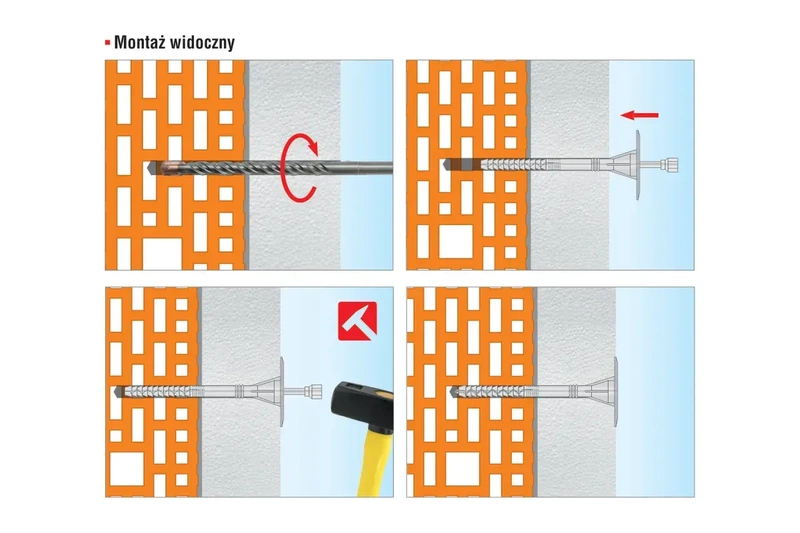 Kołek do mocowania izolacji trzpień metalowy z długą strefą rozpierania WKRĘT-MET LFMG 10x180mm - 200 szt.