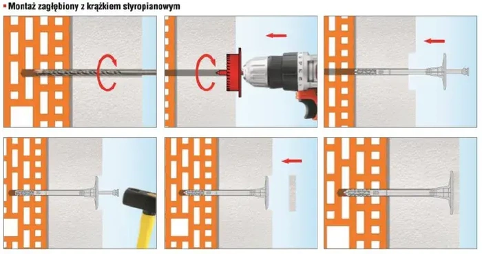 Kołek do mocowania izolacji trzpień tworzywowy z krótką strefą rozpierania WKRĘT-MET LTX 10x110mm - 200 szt.