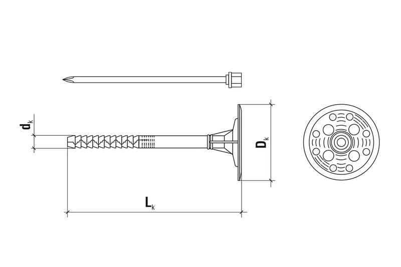 Kołek do mocowania izolacji trzpień metalowy z długą strefą rozpierania WKRĘT-MET LFMG 10x160mm - 200 szt.