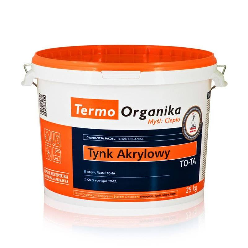 Tynk akrylowy TERMO ORGANIKA TO-TA biały 25kg