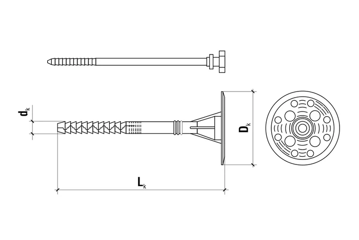 Kołek do mocowania izolacji trzpień tworzywowy z długą strefą rozpierania WKRĘT-MET LFN 10x260mm - 100 szt.