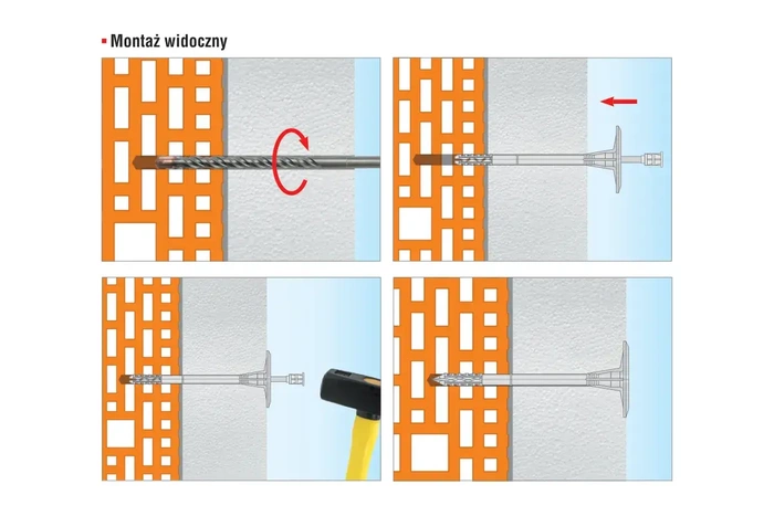 Kołek do mocowania izolacji trzpień metalowy z krótką strefą rozpierania WKRĘT-MET LMX 10x160mm - 200 szt.